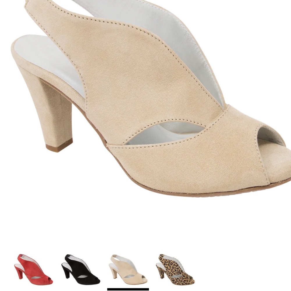 Eric Michael Beige Peep-Toe Heels